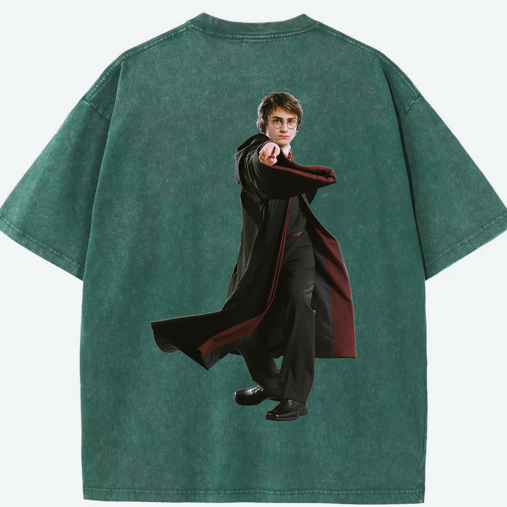 （画像用） Harry Potter ハリー・ポッターシリーズ 綿100% ヴィンテージ風 半袖Tシャツ（背面プリント）